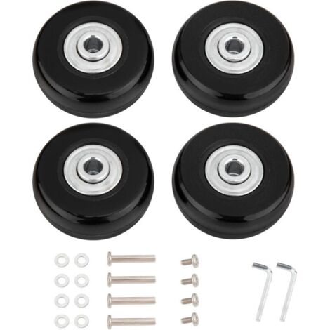 Kofferrollen Außendurchmesser 45 x 18 mm, 4 Stück Gummi-Ersatzrollen Räder Ersatzteile Reparaturset für Koffer, Gepäcktrolleys, Kinderwagen (1/4)