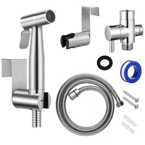 Toiletten-Bidet-Sprühset, Edelstahl-Bidet-Sprühgerät mit Schlauch und G 1/2-Ventil, Toiletten-Handbrause (1/4)