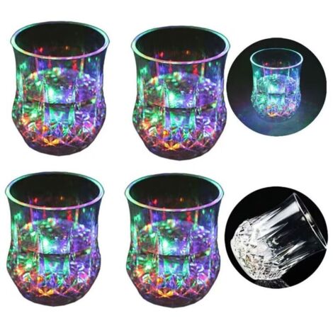 LED-Glas, 5 LEDs, Acryl, Acrylglas, bruchsicher, PC-Textur (4 Stück) (1/4)