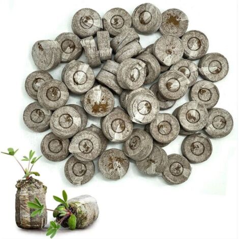 50 Stück Setzlings-Nährstoffblöcke, 33 mm komprimierte Torfpellets, Kokospellets für die Anzucht von Gartenpflanzen (1/4)