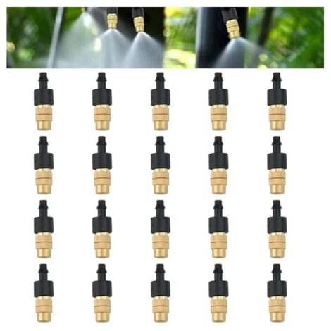 20 PCS Messing-Sprühdüse, einstellbarer automatischer Tropfsprüher, rostfrei, abnehmbar, DIY-Bewässerungssystem für Gewächshäuser und Gärten (1/4)