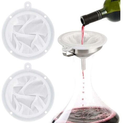 Stück Nylon-Siebfilter, Netz-Weinfilter, feines Sieb, kompatibel mit 5-Zoll-Küchentrichter zum Filtern von Saft, Milch, Kaffee, Wein, Öl, Lebensmitteln, 200 Mesh und 400 Mesh (1/4)