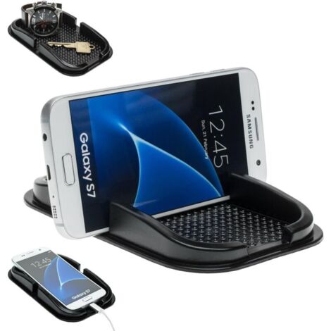 Anti-Rutsch-Gelmatte, rutschfest, selbstklebend, Autohalterung für Handy, Smartphone, GPS (schwarz, 100 x 155 mm)—— (1/4)