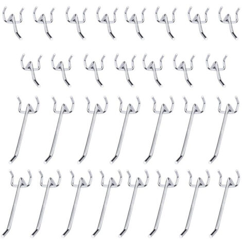 Metall-Lochwandhaken, Lochwandhaken, Wandmontage, Lochwand-Türhaken für Supermärkte, Einzelhandelsgeschäfte, 10 cm und 5 cm, Einzelhaken-Set, 30 Stück (1/4)