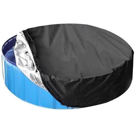 Runde Schwimmbadabdeckung, runde Spa-Abdeckung, wasserdicht, staubdicht, Schutzhülle, geeignet für alle Arten von runden Schwimmbecken – (Schwarz, 12230 cm) (1/4)