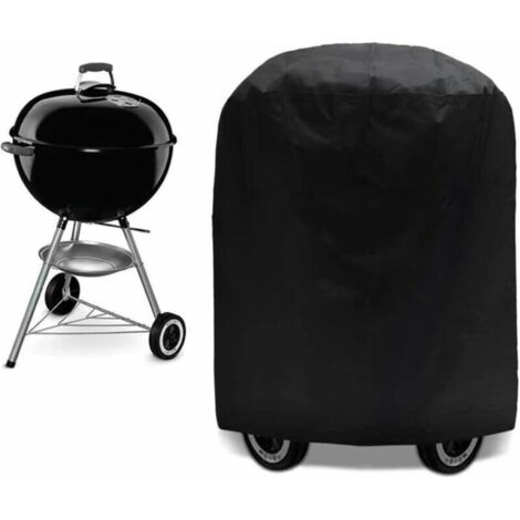 Grillabdeckung, Schutzhülle für BBQ-Grill, UV-/Wasser-/Feuchtigkeitsschutz, wasserdicht, für den Außenbereich, Schwarz, für Weber, Holland, Triumph, 70 x 70 cm (1/4)