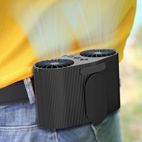 Tragbarer Taillenventilator, 9000 mAh, wiederaufladbarer USB-Hängeventilator, freihändiger persönlicher Taillenclip, leistungsstarker Ventilator für Camping im Freien, Gartenarbeit (1/4)