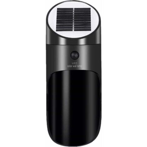 Lampe Solaire Extérieur avec Détecteur de Mouvement, Sans Fil Applique Solaire Imperméable, 120°Grand Angle 4 M Détection éclairage de Sécurité D'extérieur pour Porte D'entrée, Cour, Garage-Noir-Fei Y