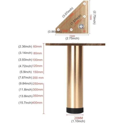 Pieds De Meuble en Alliage D'Aluminium De 15 Mm - 4 PièCes, Pieds De
