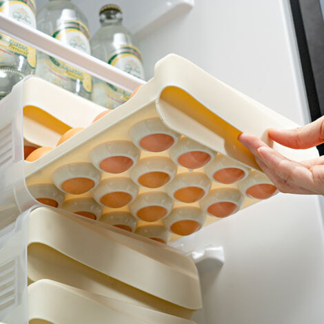 Boîte à œufs de type coulissant, boîte de rangement des œufs anti-chute à quatre couches pour le stockage au réfrigérateur, blanche | Leroy Merlin