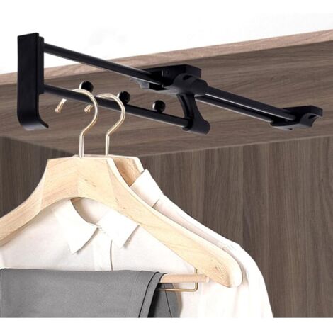 Porte Cintre Coulissant,Tringle Coulissante Penderie,Longueur 250 mm Tringle Coulissante Penderie,Tringle Penderie Escamotable (1/5)