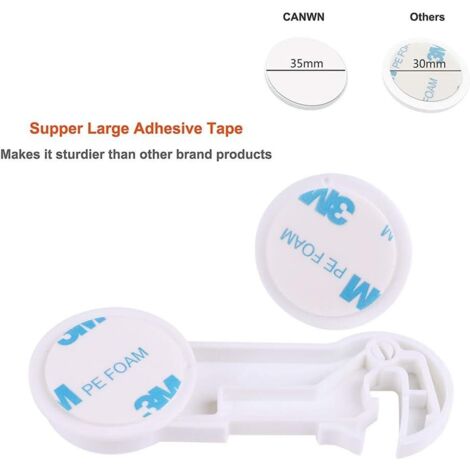 10 Serrures De Sécurité Enfant Pour Armoire/tiroir - Autocollantes, 16 Cm - Protection Bébé - 6