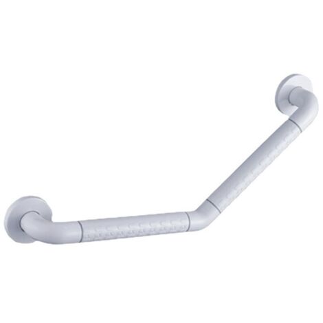 Serbia – Barre de maintien 135° pour douche et baignoire – Acier inoxydable et PVC – Longueur 25cm – Charge maximale 50kg – Antidérapante et imperméable (1/3)