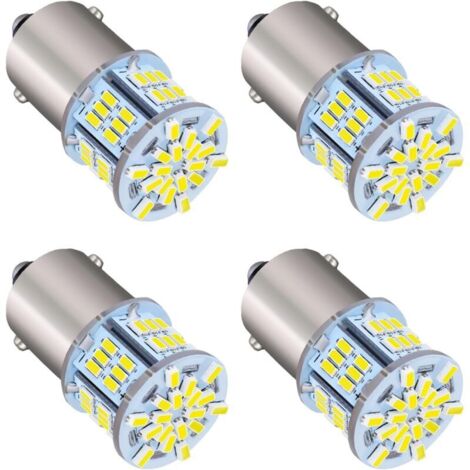 Ampoule LED Voiture, 4 Pièces 1156 Blanc Highlight Lamps 12V, Ampoules Clignotant LED pour Feux de Recul de Voiture