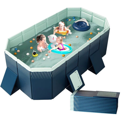 Rosvola – Piscine gonflable pliable 1,6m en PVC – Facile à transporter – Drainage rapide – Pour jardin et extérieur