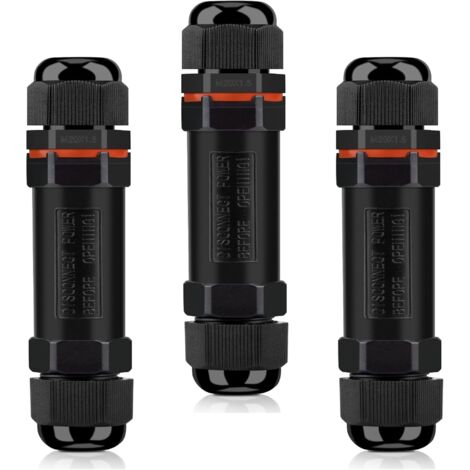 Connecteurs de Câbles Étanches, Boite de Derivation Étanche Exterieur IP68, Raccord Electrique Étanche Lot de 3, Connecteur Electrique Etanche 3 Fils pour Câble Ø 6-12mm