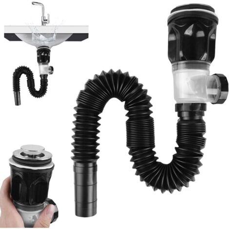 Kit de Tuyau de Vidange Lavabo – Siphon Anti-Odeurs Étanche 300-955 mm (1/4)
