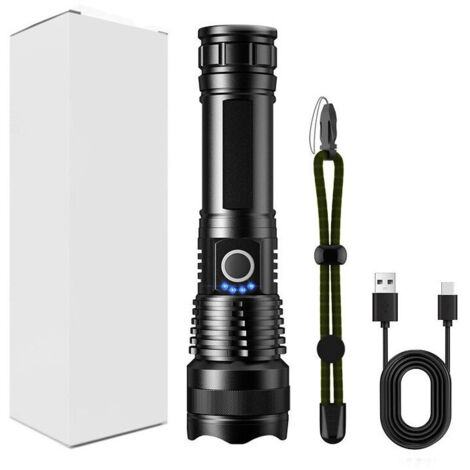 Lampe de Poche Rechargeable 2000 Lumens USB-C pour Camping et Sécurité (1/4)