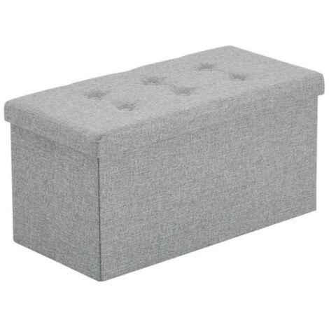Repose-Pieds Pliable pour Rangement – 76 x 38 x 38 cm – Gris Foncé (1/4)