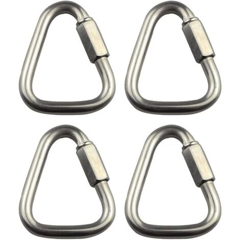 Lot de 4 Chaînes Maillons Triangulaires 10 mm Acier Inoxydable pour Escalade et Connexion Rapide (1/4)