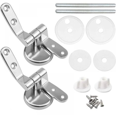 Charnière de siège de toilette, accessoires de siège de toilette en alliage de zinc [argent] (1/4)