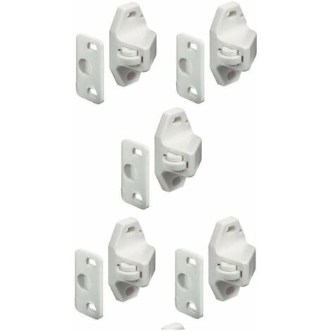 Loqueteau à rouleau blanc universel pour meubles, portes, placards, cuisine et salle de bain (1/3)
