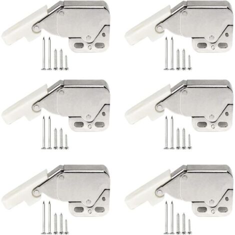 6 Pièces Loquet à Ressort Mini pour Armoire de Cuisine – Pression pour Ouvrir/Fermer – Vis Incluses