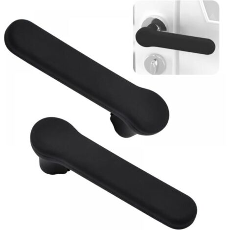 Lot de 2 housses de poignée de porte en silicone, protection antistatique pour leviers de porte carrés, noir mat (1/4)