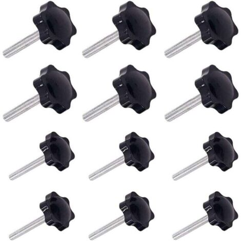 12 Pièces Poignées de Serrage M6x40mm et M8x40mm à Filetage Mâle pour Établi Ortviai (1/4)