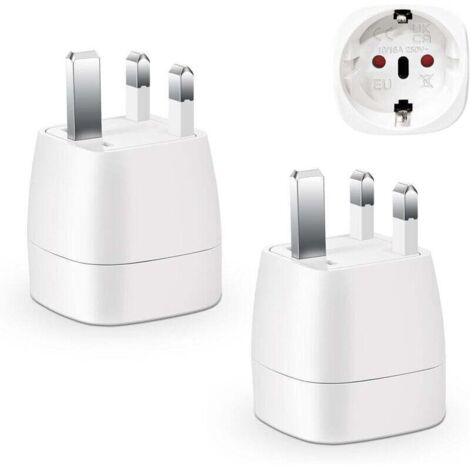 Adaptateur Prise UK Type G pour Voyage en Angleterre Irlande Écosse Malte et Dubaï – 2 Pièces Ortviai