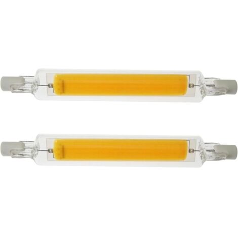 2Pcs 78MM 5W 220V Lampe à LED R7S Haute Luminosité Modèle Verre COB à Double Extrémité Lampe Remplace les Lampes Halogènes, Faible Consommation d'Énergie Lumière Naturelle (1/4)
