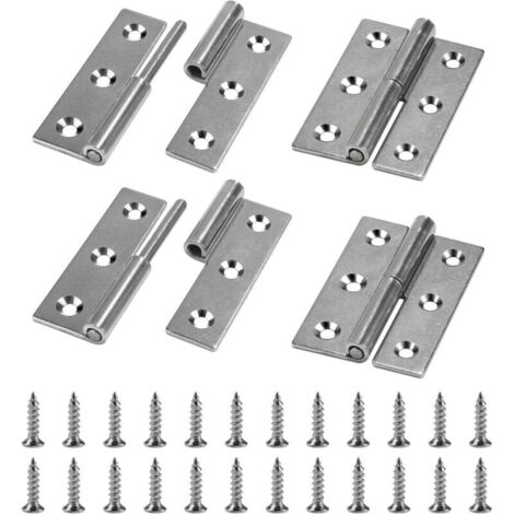 Charnières de Porte Démontables, Acier Inoxydable 304, 7,5 x 5 cm, Gris, Montage Murale (1/4)