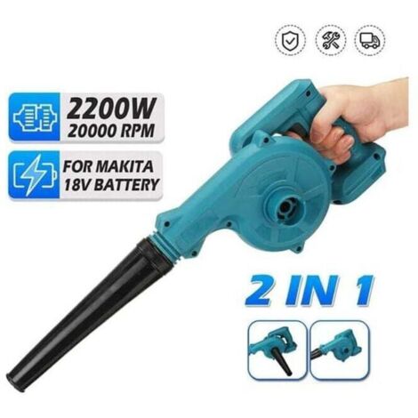 Souffleur à feuilles sans fil 2200 W, 18 V, débit 3,6 m/s, idéal entretien pelouse, voiture et espaces restreints Ortviai (1/4)