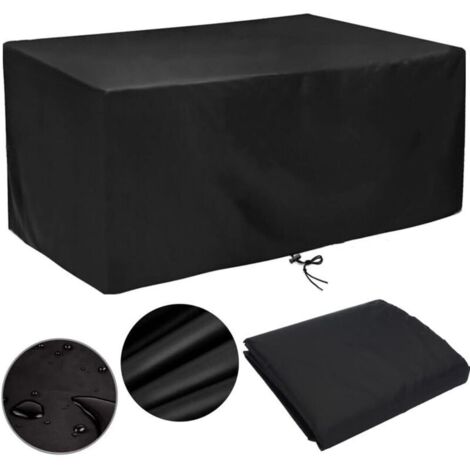 Housse Table Jardin 220x110x75 cm Rectangulaire Imperméable Anti-UV en Tissu Oxford