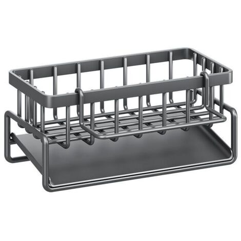 Organisateur De Cuisine Avec Bac D'Écoulement Pour Éponge Et Serviettes Noir (1/4)