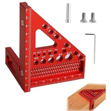 Équerre 3D Réglable 22,5°-90° en Aluminium – Outil Précis pour Traçage, Perçage et Mesure Ortviai (1/4)