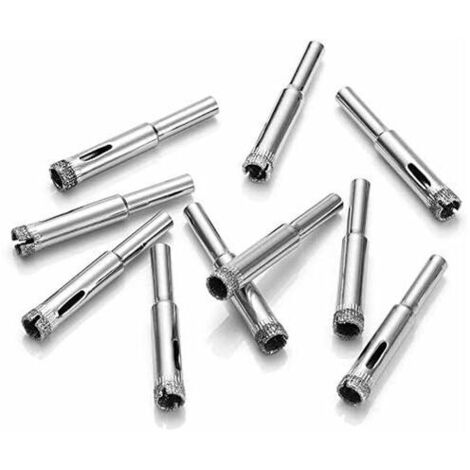 Lot de 10 forets diamantés 8 mm pour verre porcelaine céramique granite et pierre (1/4)