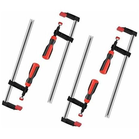 Lot de 4 Serre-Joints F en Fonte Malleable à Libération Rapide 50 x 300 mm pour Bois et Métal
