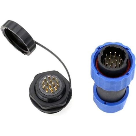 Connecteur Étanche IP68 14 Broches Femelle à Souder pour Câble LED Montage Panneau (1/4)