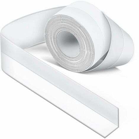 Joint de salle de bain en silicone blanc, joint de baignoire, ruban d'étanchéité, anti-moisissure et étanche, ruban souple pour cuisine (1/4)