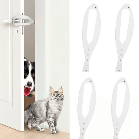 Lot de 4 loquets de porte pour chat réglables, largeur 2,5 à 6 pouces (1/4)