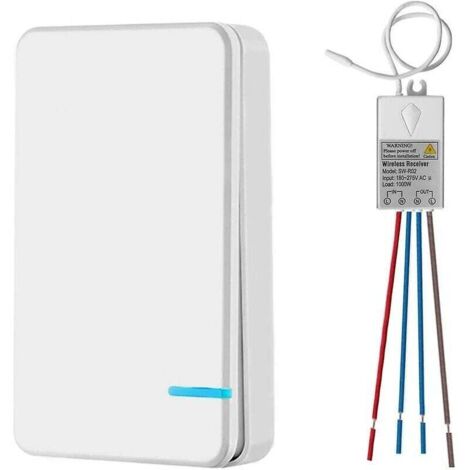 Mini interrupteur sans fil 433 MHz portée 400 m extérieur IP54 avec récepteur et télécommande Ortviai (1/4)