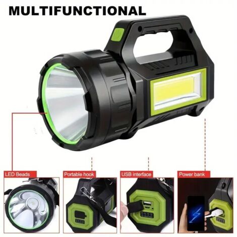 Lampe de Poche LED Solaire Rechargeable USB 200 Lumens pour Camping Randonnée et Urgences (1/3)