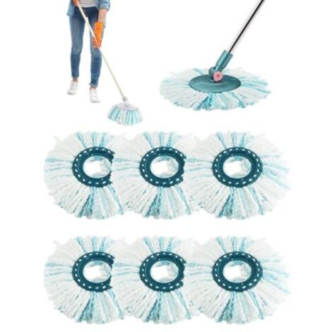 Lot de 6 Têtes de Balai Microfibre Absorbante pour Serpillères à Disque – Convient à Tous les Sols (1/4)