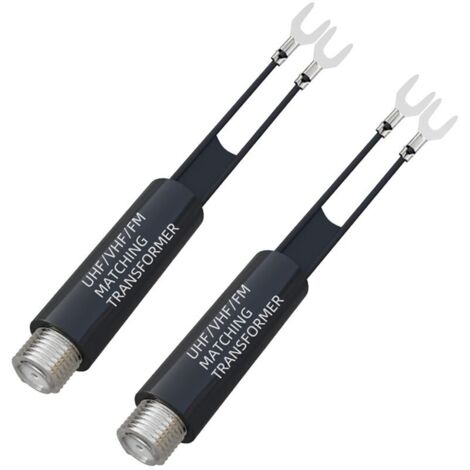 Adaptateur 75 Ohm vers 300 Ohm UHF VHF FM Jack Femelle F Lot de 2 (1/4)