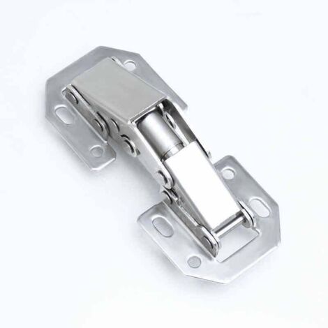 Lot de 8 Charnière Porte Placard en Inox, 105 × 44mm Charnière Invisible Meubles Porte Coin 90 Degrés (1/4)