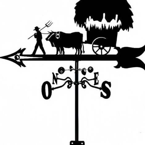Girouette de Chariot Fermier avec Pince Métallique pour Jardin et Pelouse (1/4)