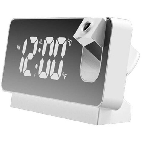 Projecteur Plafond Réveil Numérique LED 180° avec Température, USB et Affichage 12/24H pour Chambre ou Bureau Ortviai (1/4)