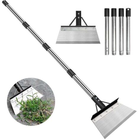 Pelle de Jardin Multifonction en Acier avec Manche Réglable 150 cm pour Désherbage et Gratte-Sol Ortviai
