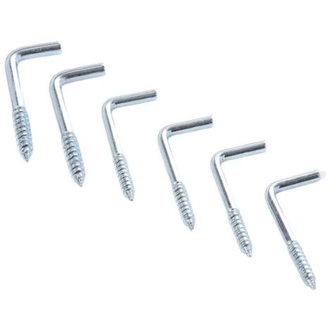 Lot de 20 Crochets Vis L 40 mm Fixation Murale Robuste Angle Droit